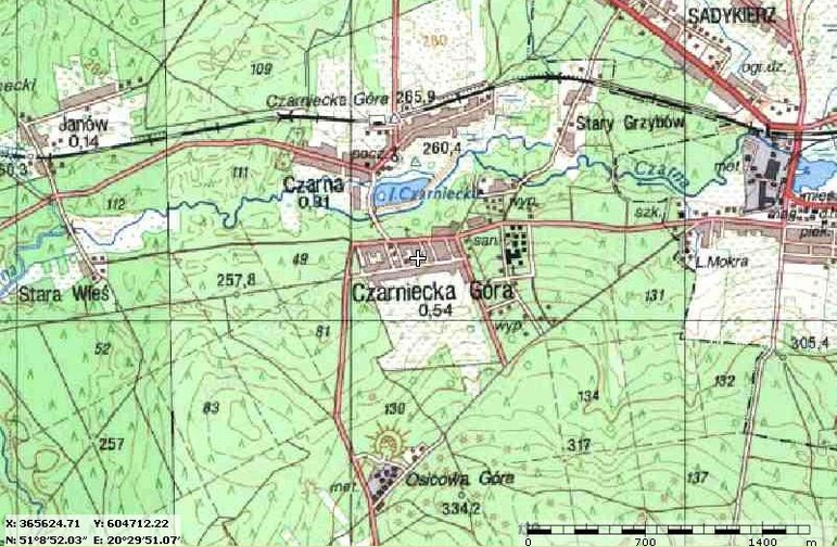 Mapa topograficzna z 2011 r.